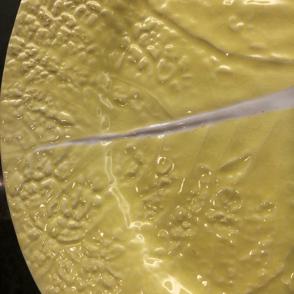 Vintage Secla Portugal Ceramic Pottery ‘Yellow Cabbage Leaf’ Platter - Picture 4 of 4